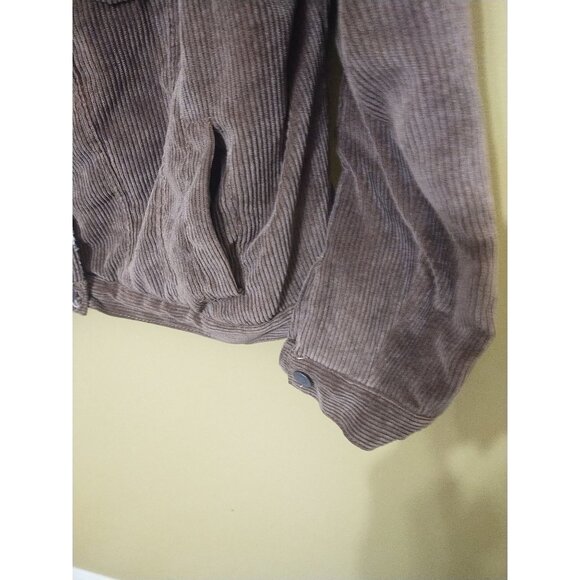 VTG Y2K Reserve Fairfax Crop Sherpa-Lined Corduroy Cotton Blend Jacket 2X Indie - Picture 2 of 6